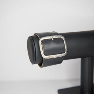SOLD Vintage Gothic Punk Black Leather Cuff with Buckle